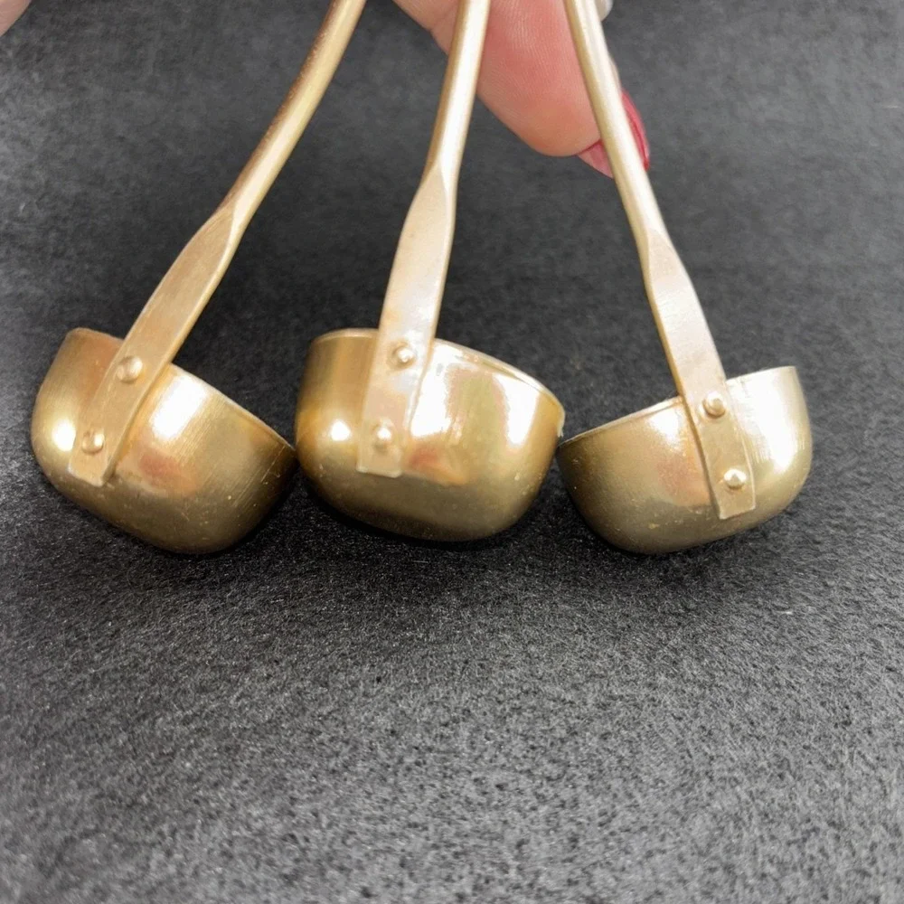 Vintage Chadwick Miller Co. Mini Gold Tone Aluminum Ladles Made In Japan‎ 6pc
